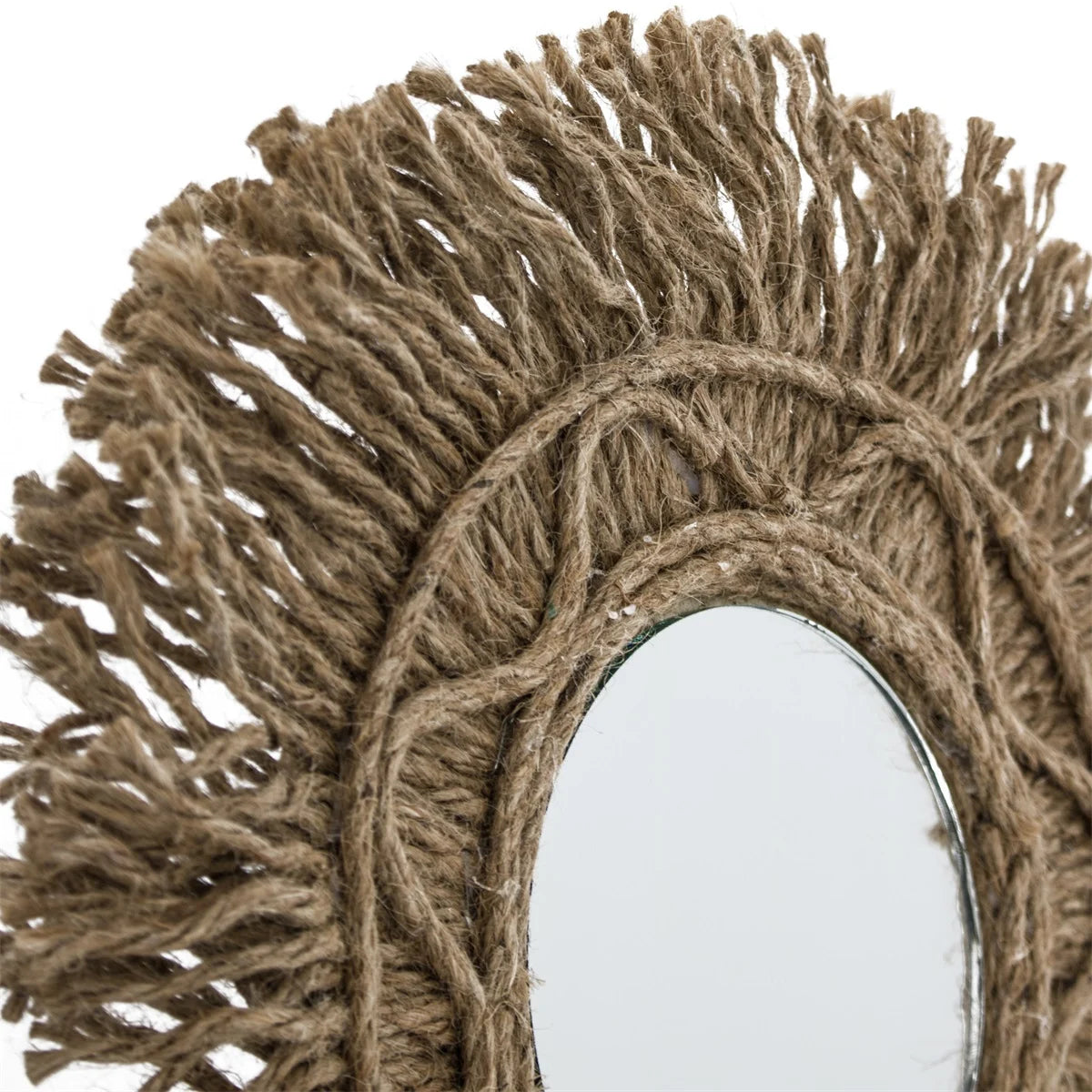 Spiegel rond jute