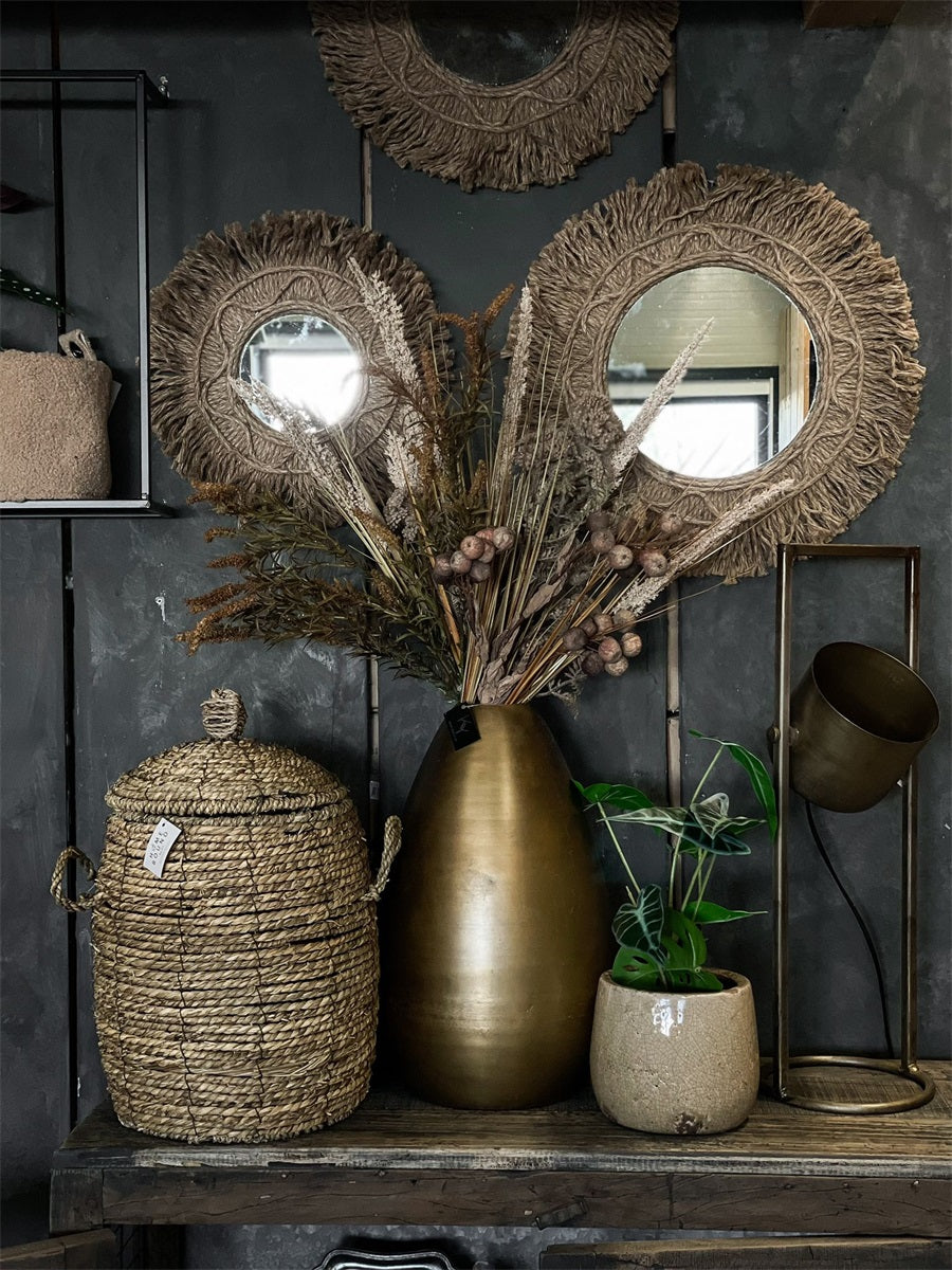Spiegel rond jute