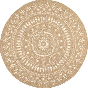 Rond tapijt met wit patroon 120 cm doorsnee