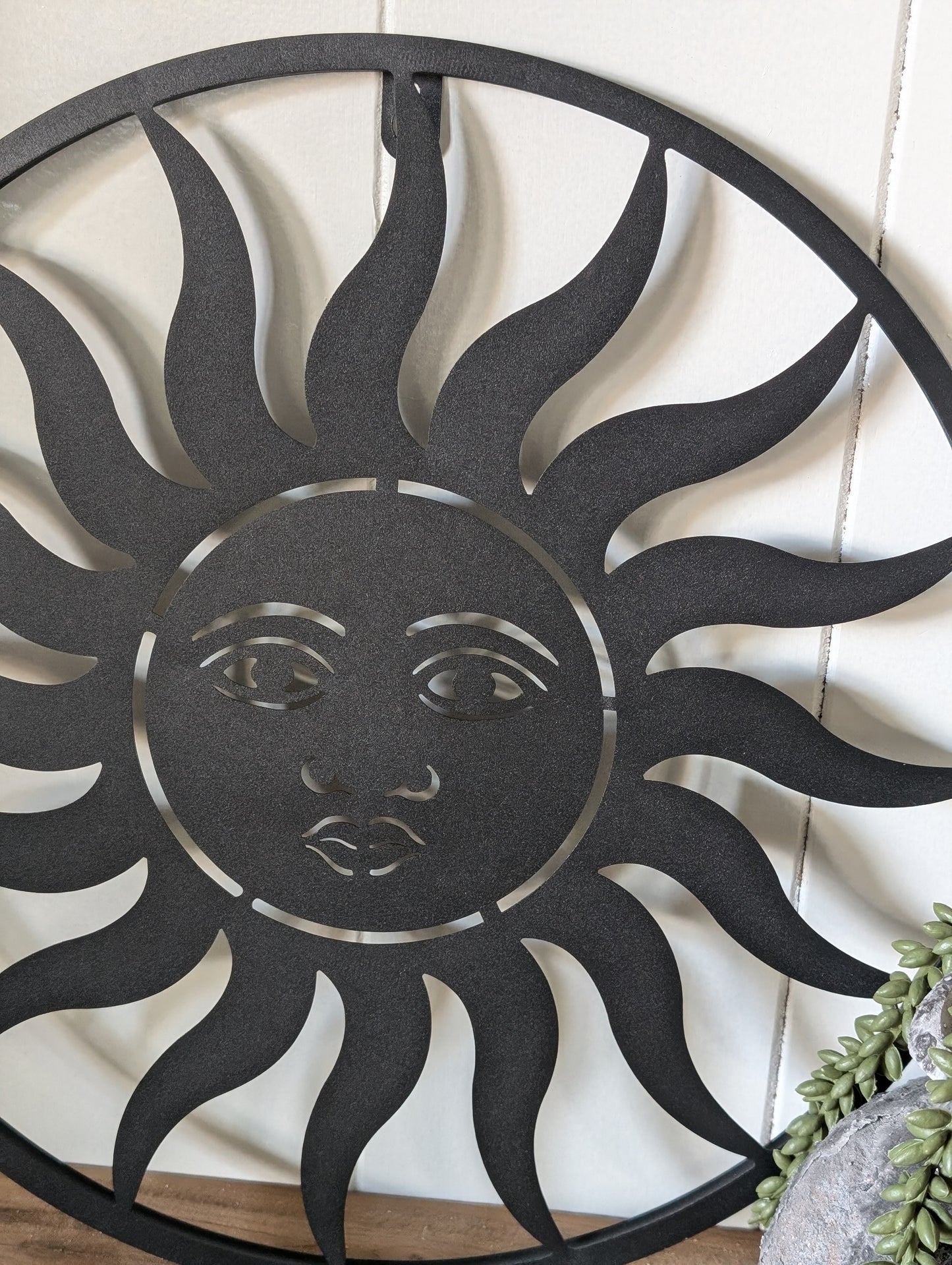 Wanddecoratie zon metaal Kleine