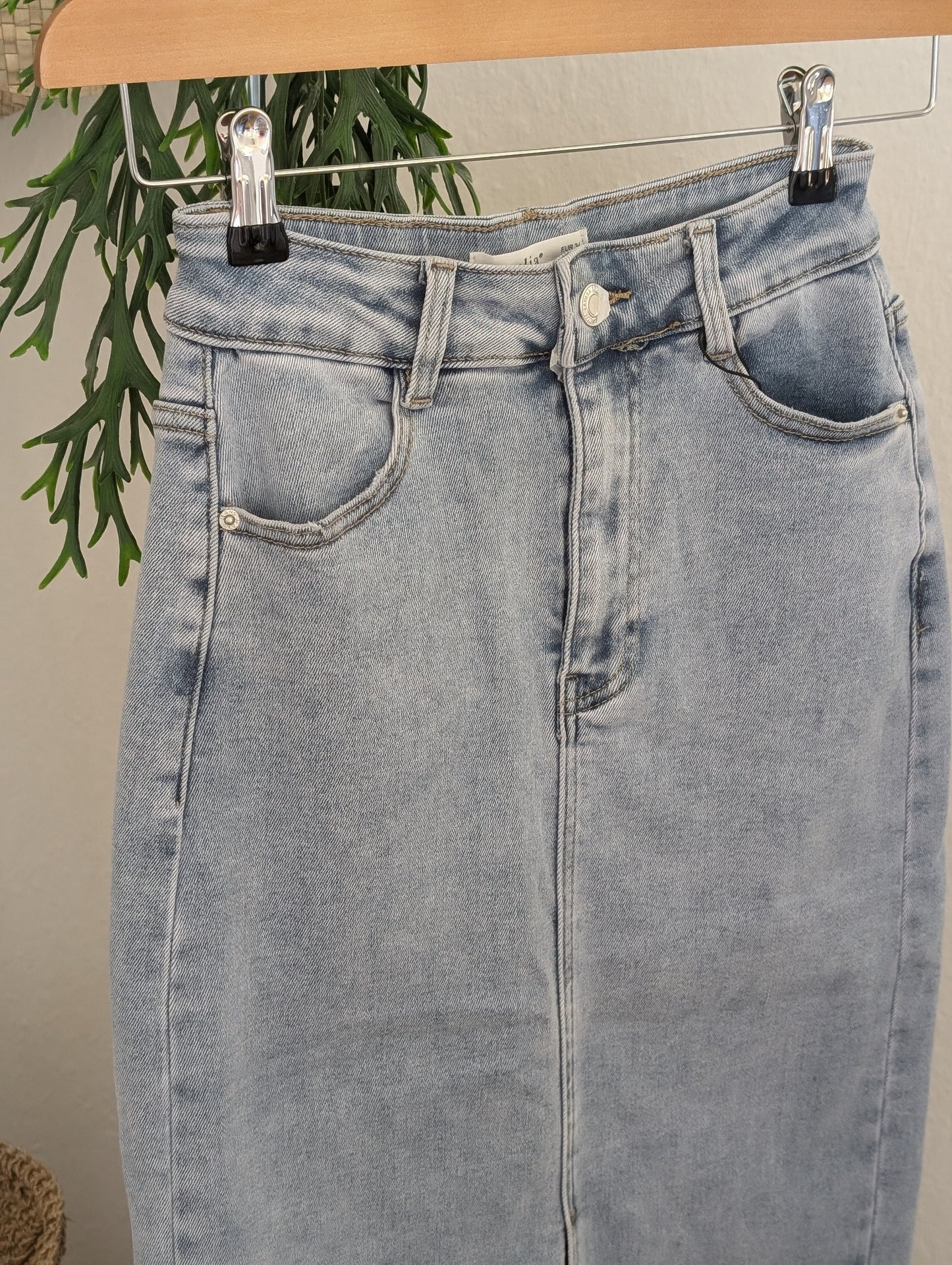 Jeans rok lang model