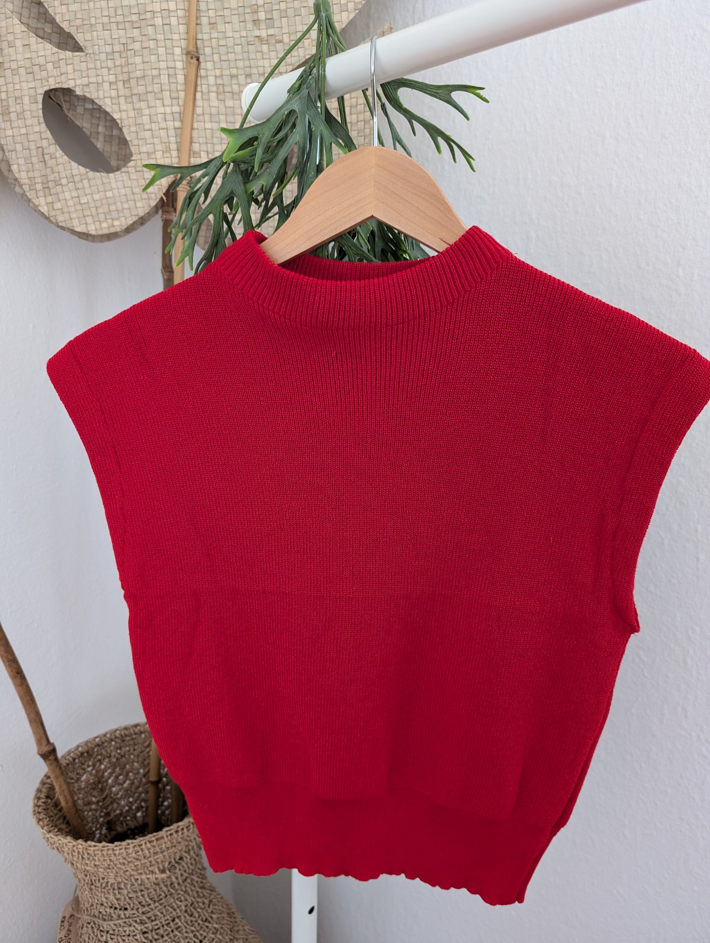 Top mouwloos Rood