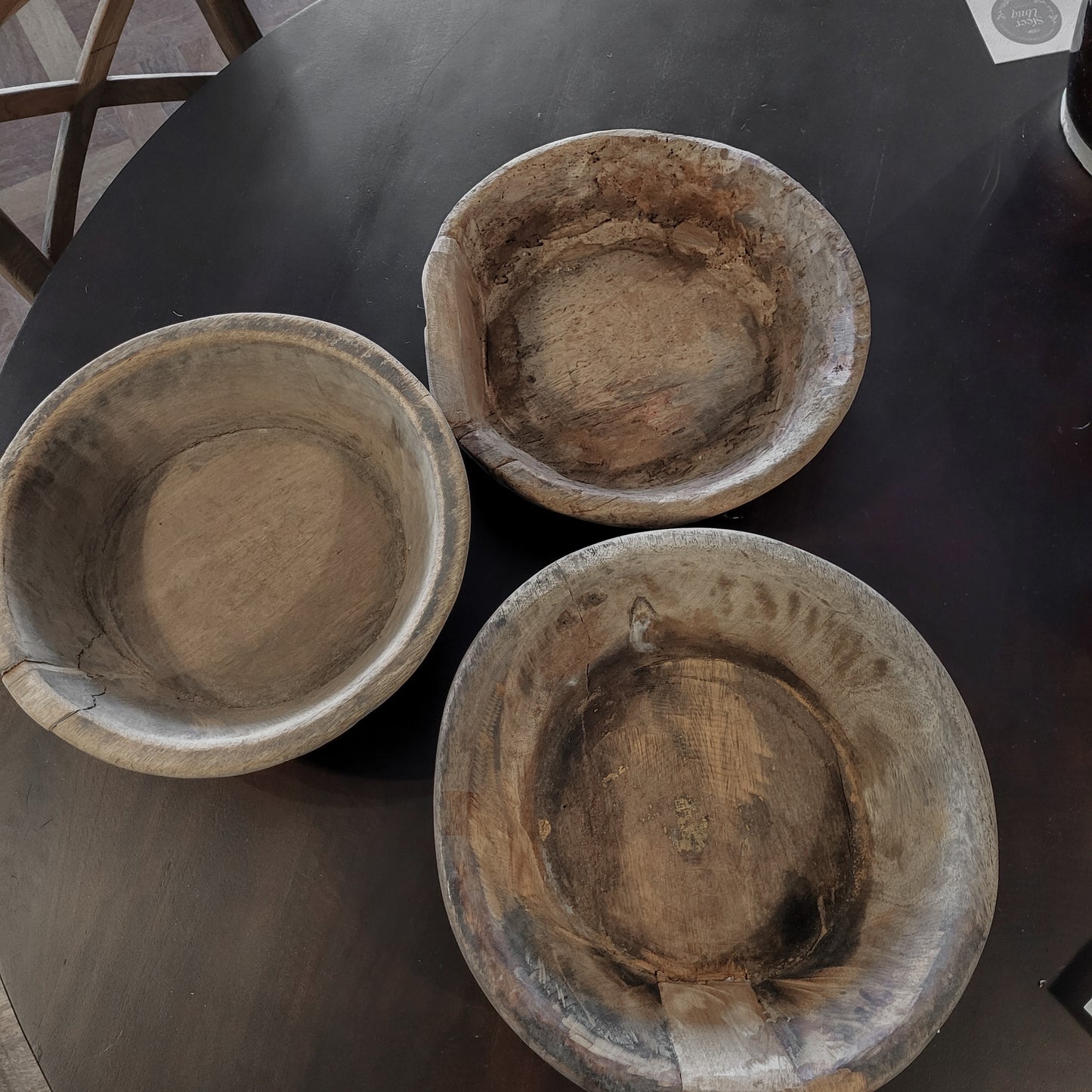 Oude houten schaal maat M