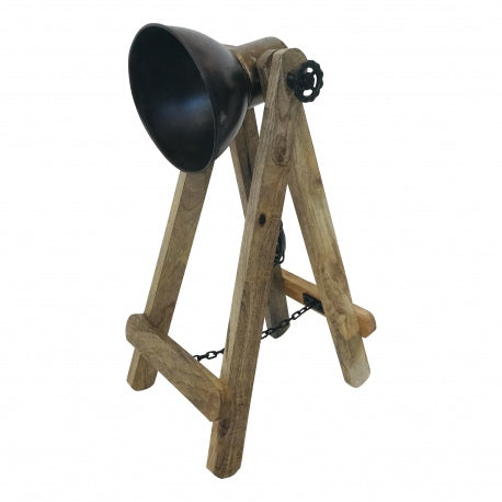 Tafellamp hout - metaal