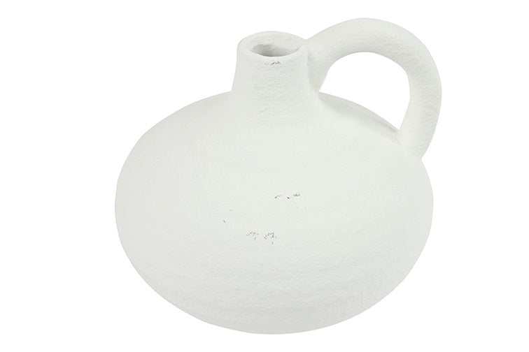 Witte vaas met oor maat L