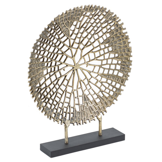 Rond ornament op voet - Goud