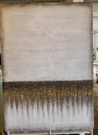 Schilderij relief goud-bruin