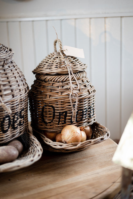 Rotan onions bewaarmand