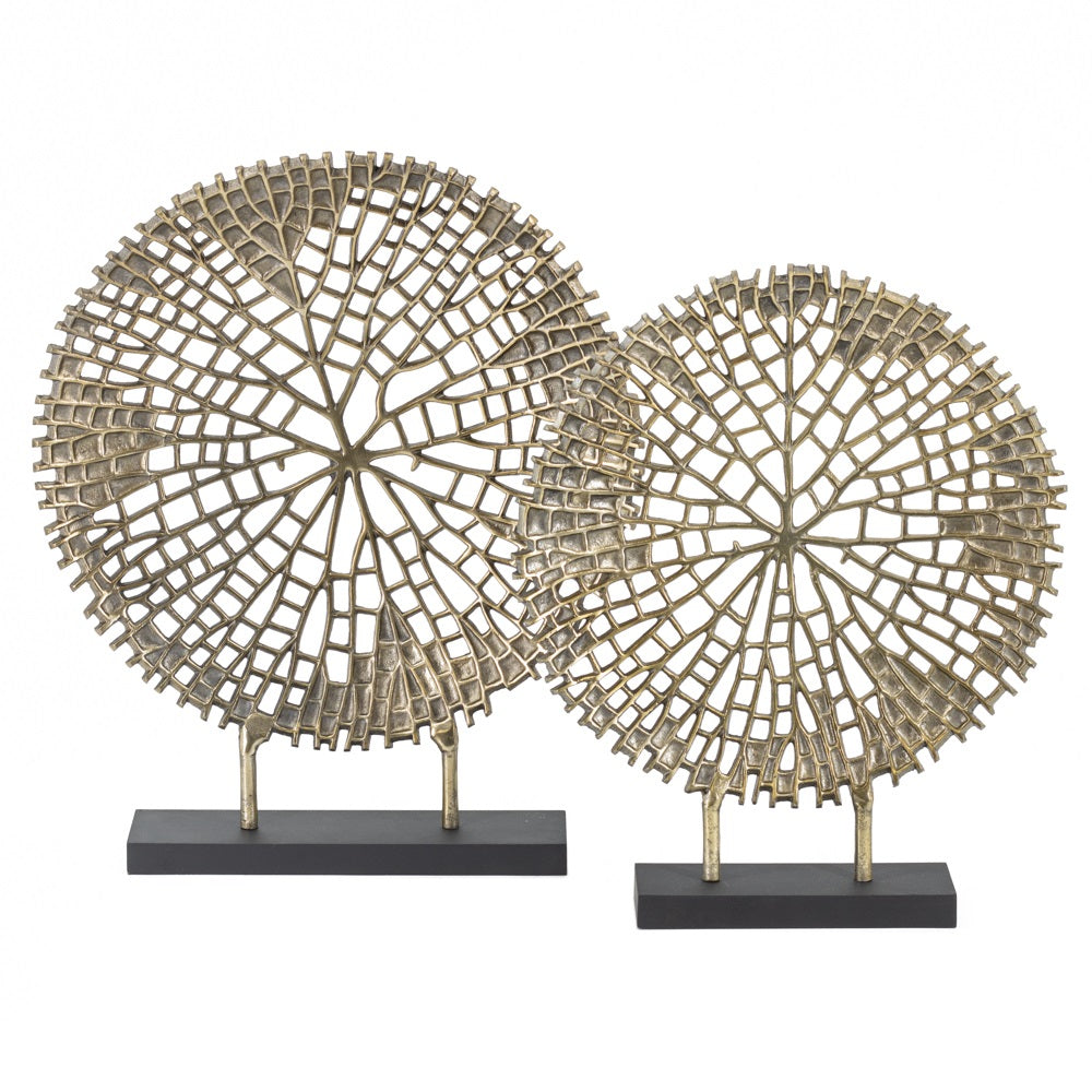 Rond ornament op voet - Goud