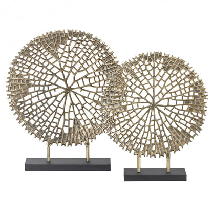 Rond ornament op voet - Goud