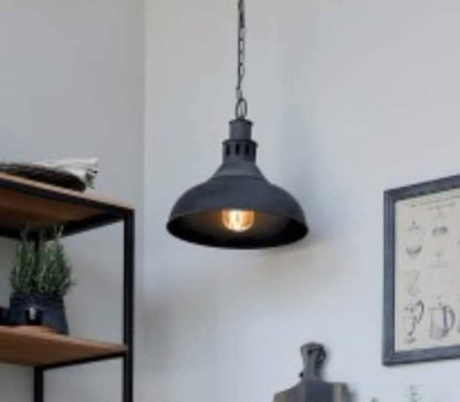 Industriële hanglamp H32,5/D36cm antiek zwart