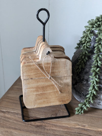 Onderzetters op rekje