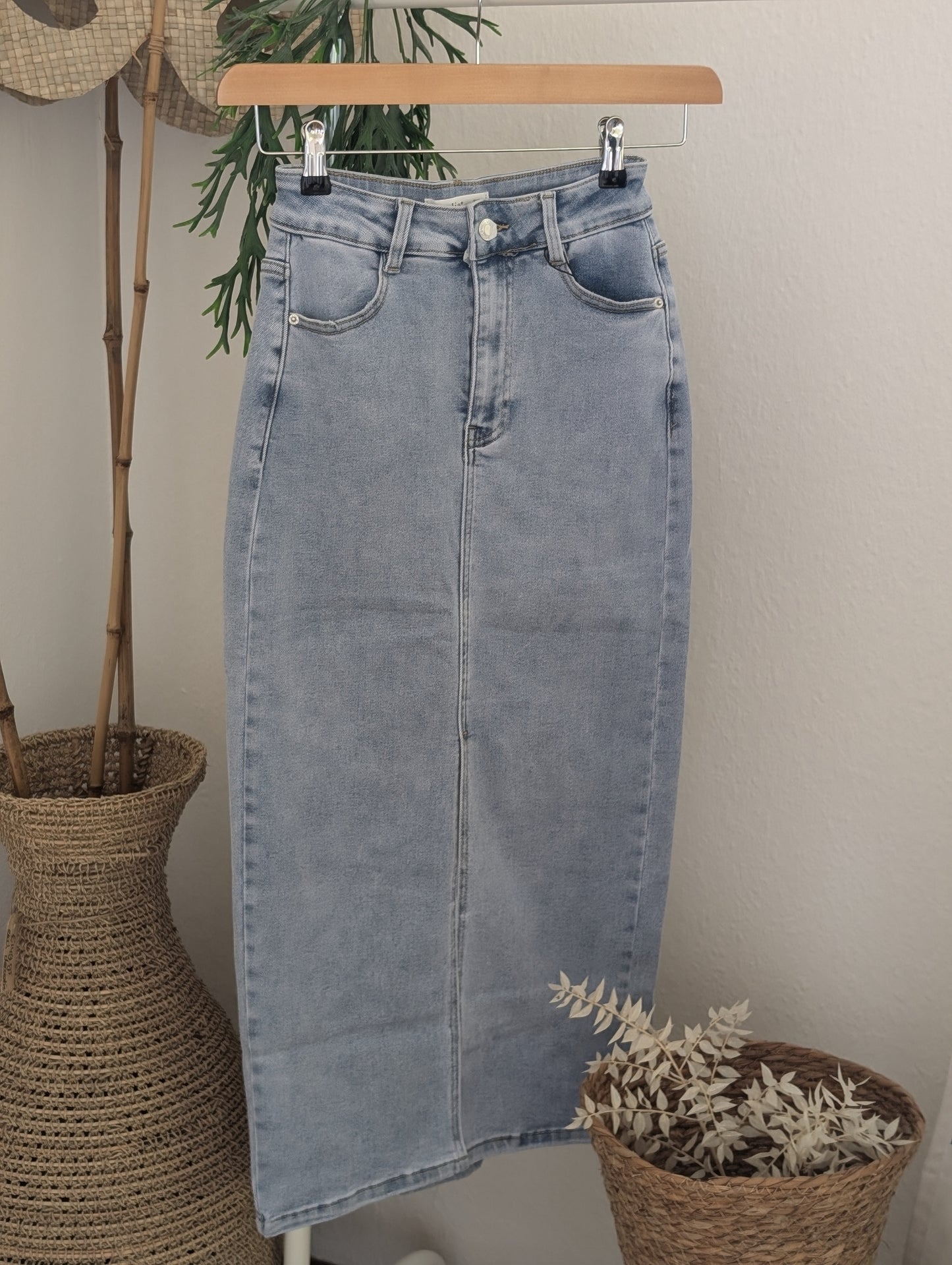 Jeans rok lang model