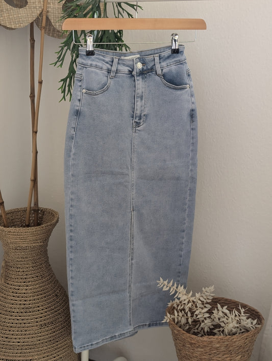 Jeans rok lang model