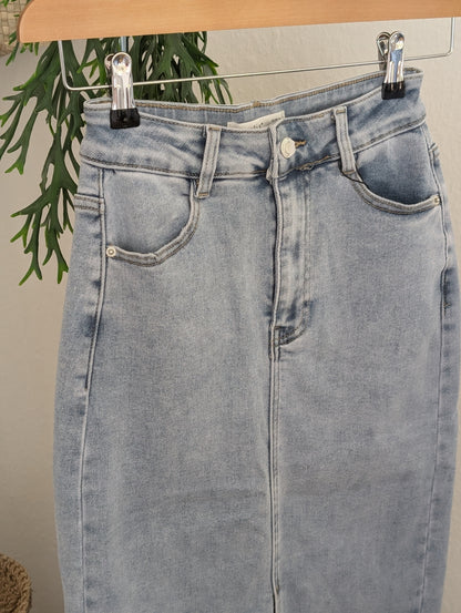 Jeans rok lang model