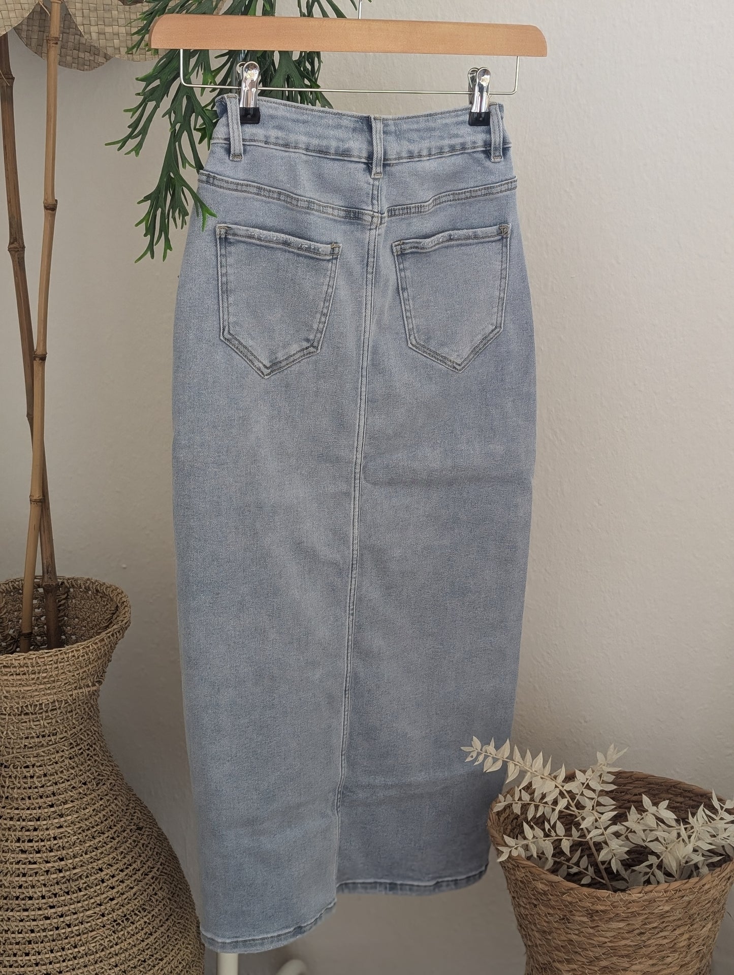 Jeans rok lang model