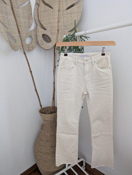 Flair jeans ecru kort model
