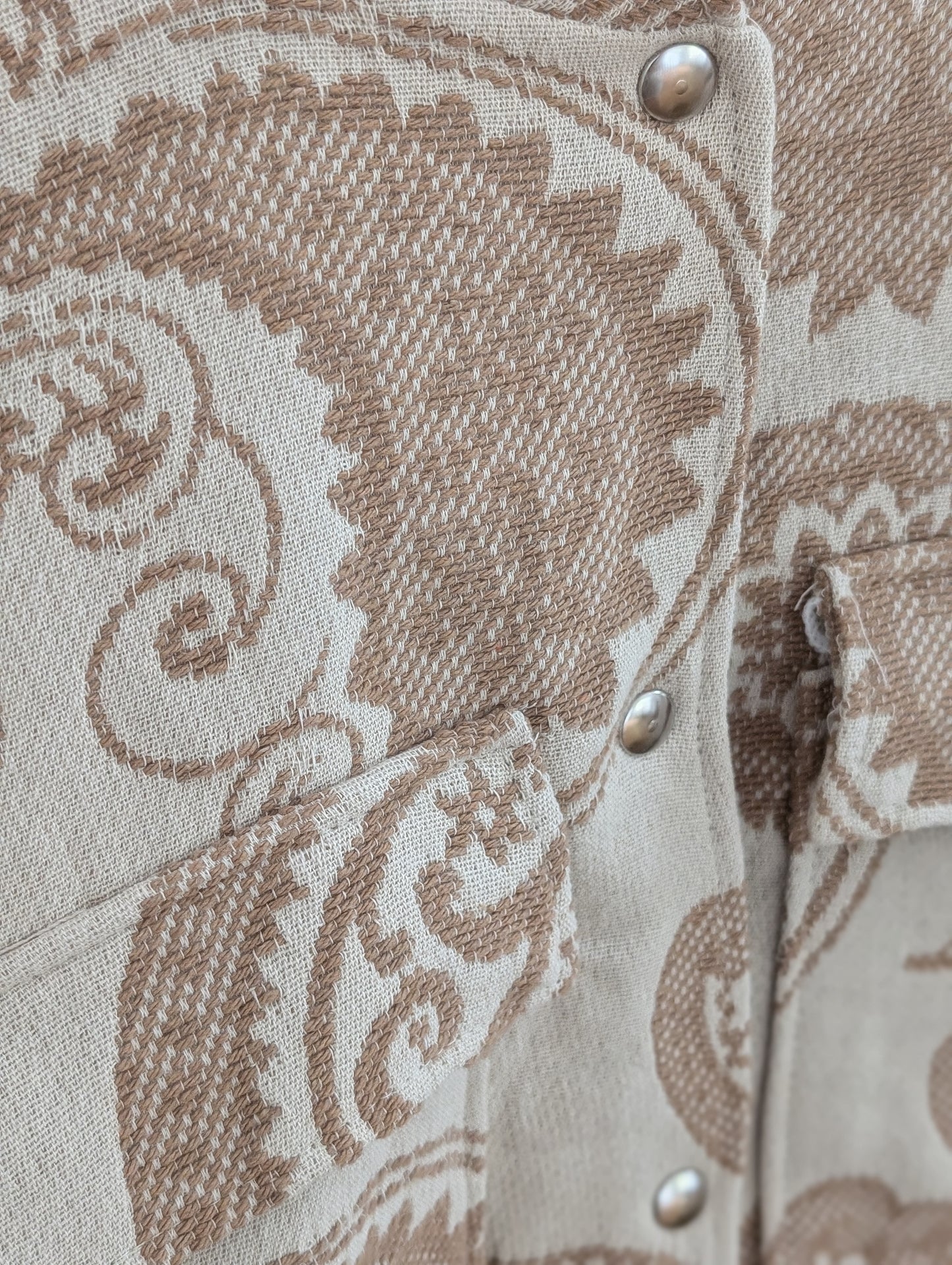 Kort jasje met prachtige taupe print One Size