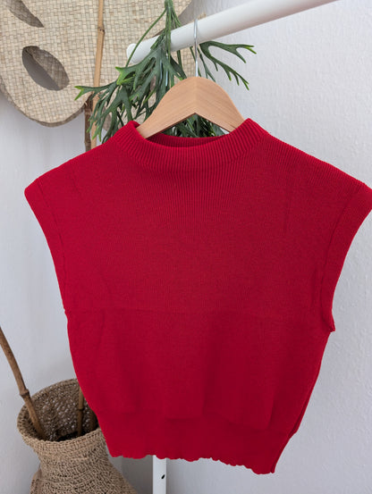 Top mouwloos Rood