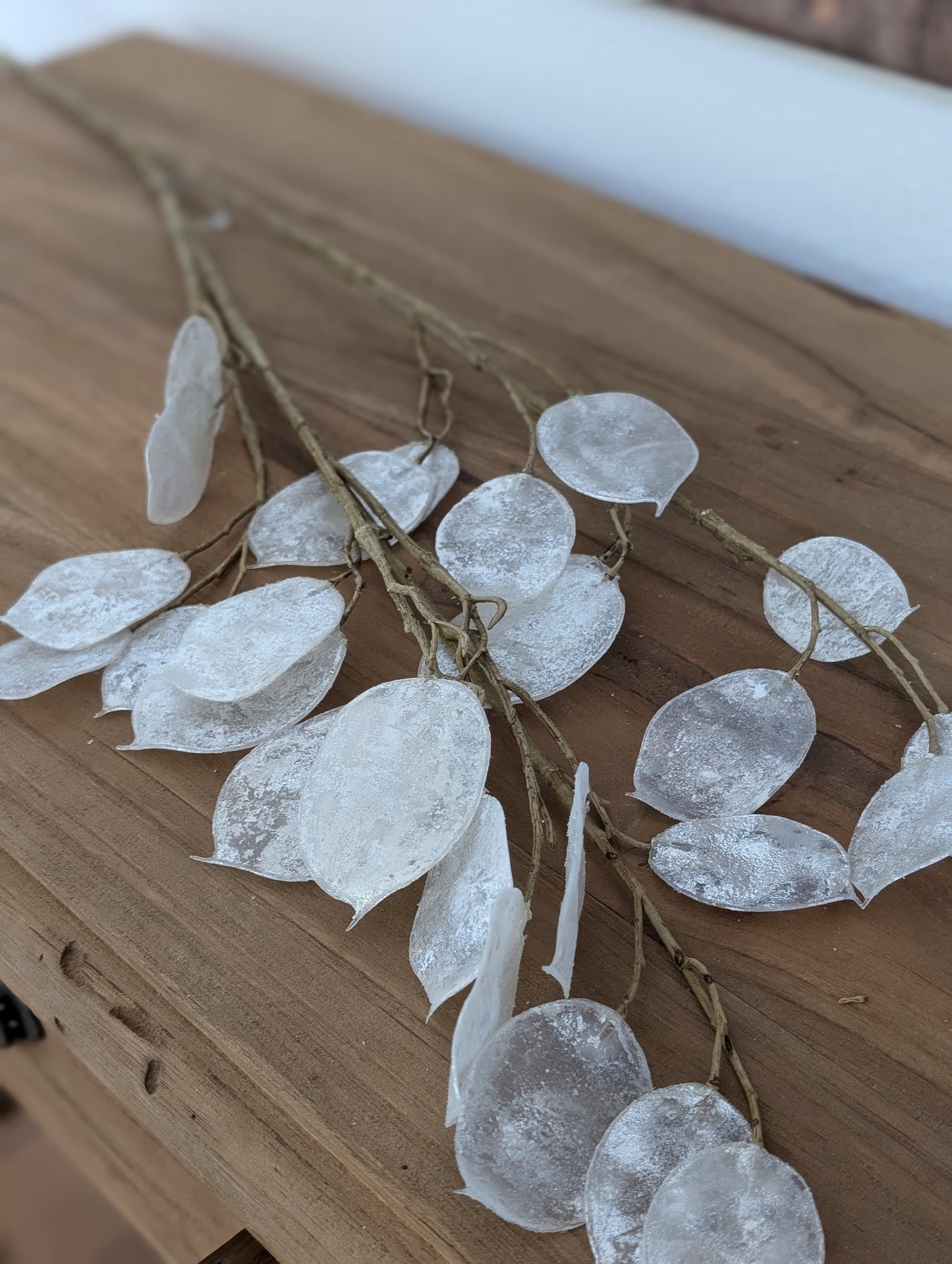 Mooie deco tak met witte blaadjes