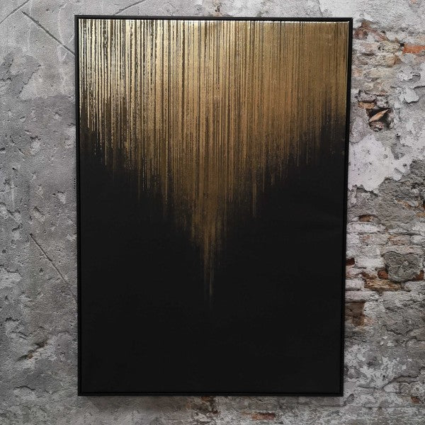 Schilderij abstract zwart-goud